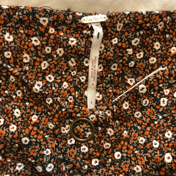 FREE PEOPLE Call Me Cord Mini Dress Brown Floral (Size 4) NWOT $148 - Picture 7 of 7